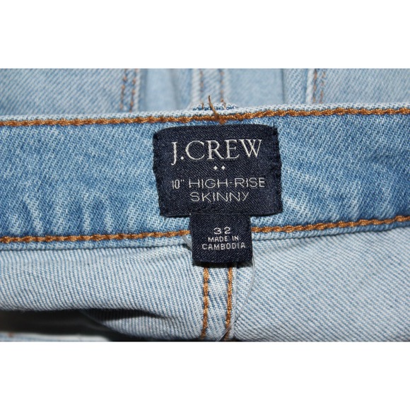 J Crew Jeans Womens Size 32 10" High Rise Button Fly‎ Stretch Denim - Picture 2 of 11